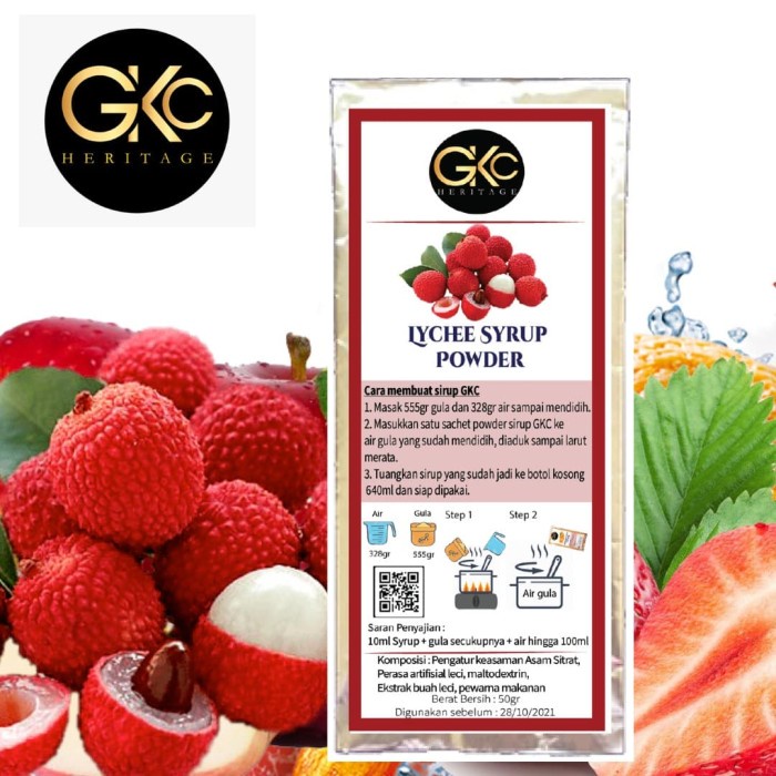 

SIRUP- BUBUK MINUMAN SIRUP LAICI / LYCHEE CONCENTRATE SYRUP POWDER (50G) -SIRUP.