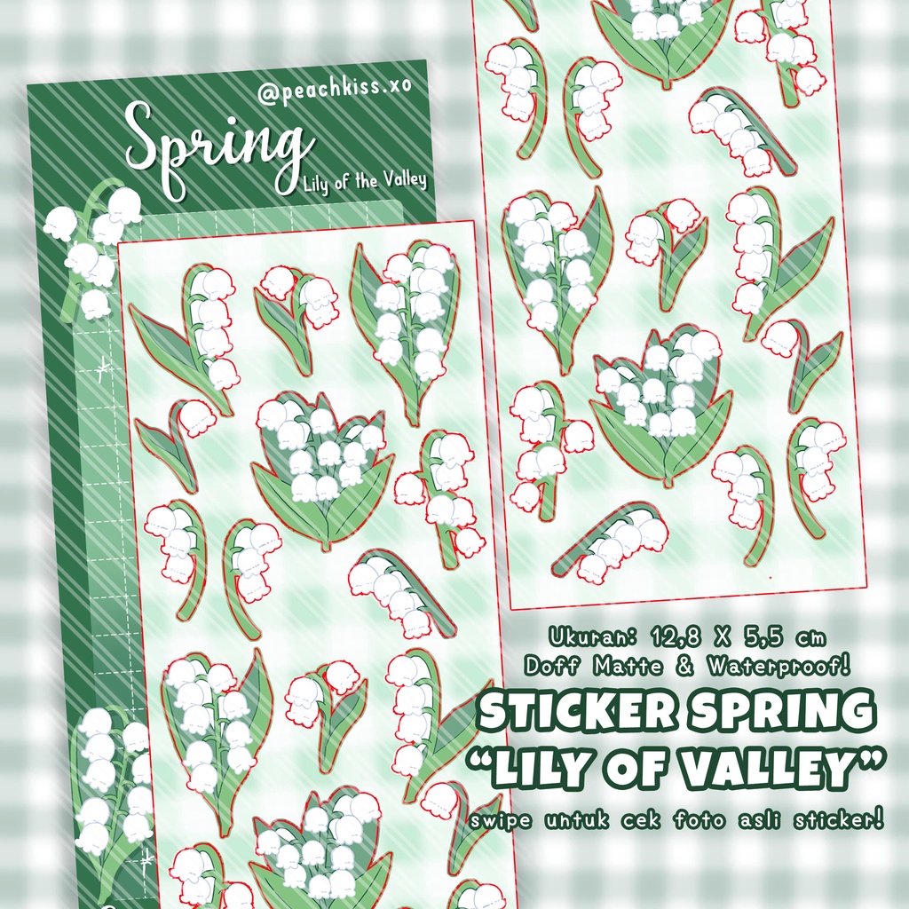 Stiker Dekorasi Deco Photocard / Journal / Polcos Spring Flowers / Bunga [ Tulip , Chamomile , Lily of the Valley ] (waterproof) by @peachkiss.xo