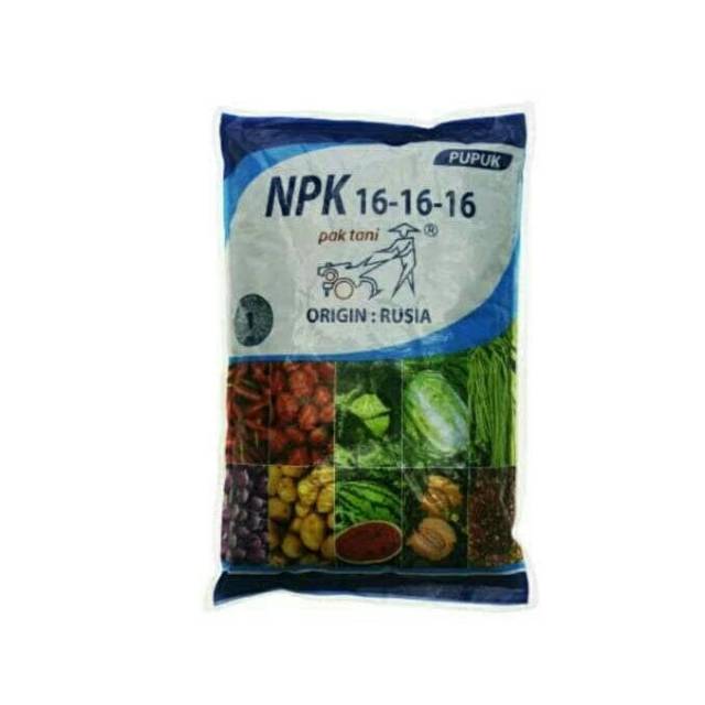 PUPUK PAK TANI NPK 16-16-16 BIRU ORIGIN RUSIA KEMASAN PABRIK 1 KG - NPK RUSIA