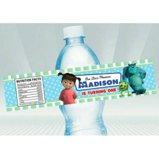 

Label aqua monster university / mineral water label monster inch