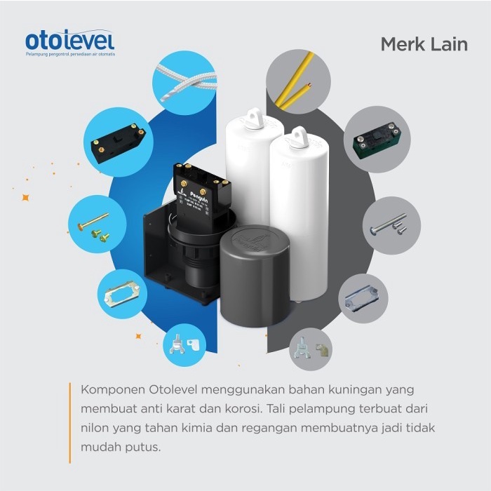 otolevel Radar Penguin Switch - Pelampung air bola otomatis toren air tangki tandon Original pinguin automatic water level