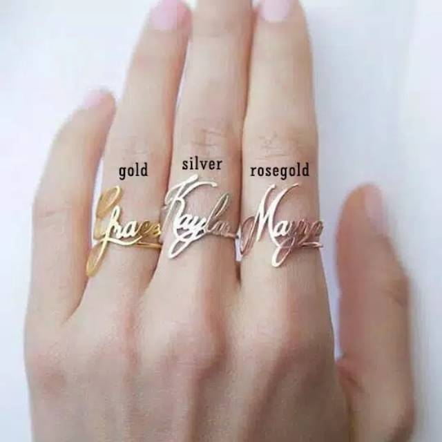 Cincin Nama Gold / Cincin Nama Silver /Cincin Nama Rose Gold