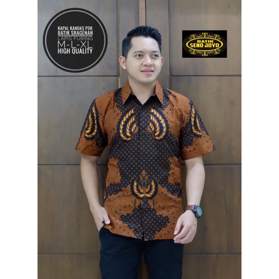 BATIK PRIA TERBARU S M L XL XXL BAJU kemeja batik pria lengan PENDEK PREMIUM BSO OFFICIAL SENO