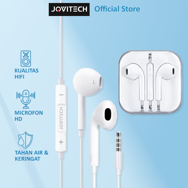 【COD】Jovitech Earphone in Ear Earbuds Silikon Kabel Noise Cancelling Awet Headset Bass In-ear 3.5mm