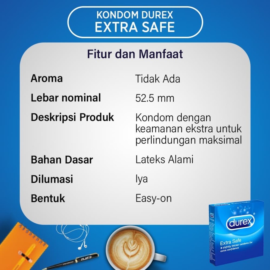 DUREX EXTRA SAFE ISI 12 KONDOM AMAN