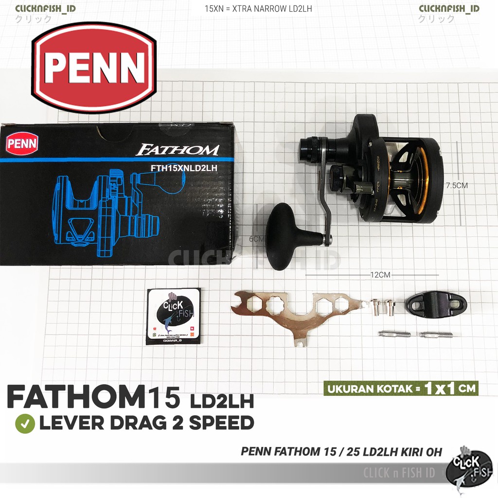 PENN FATHOM FTH LD2LH Double Speed Lever Drag Size 15 25 30 LEFT HANDLE KIRI - ORIGINAL TROLLING OH