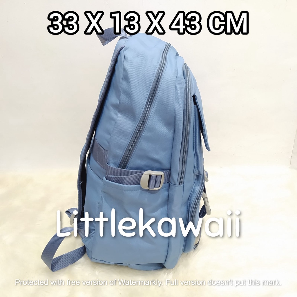 LK/ Tas Ransel Laptop Backpack Parasut Sekolah Fashion Casual Anak Remaja Hello77 Gesper Import