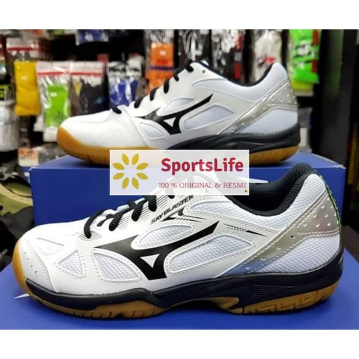 SEPATU BADMINTON MIZUNO SKY BLASTER ORIGINAL WHITE PUTIH