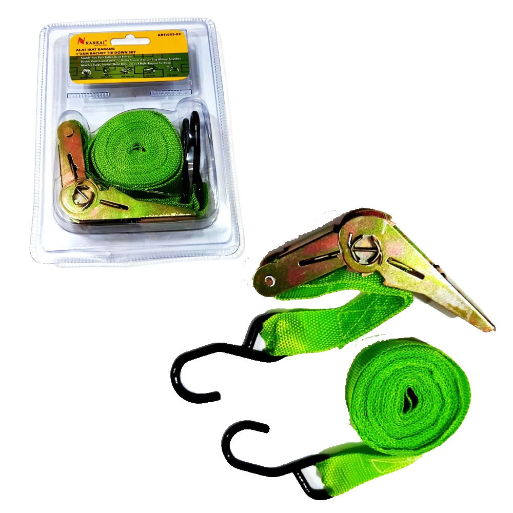 SALE Ratchet Tie Down 1" 5M / Rachet Tie Down Tali Pengikat Barang Dimotor