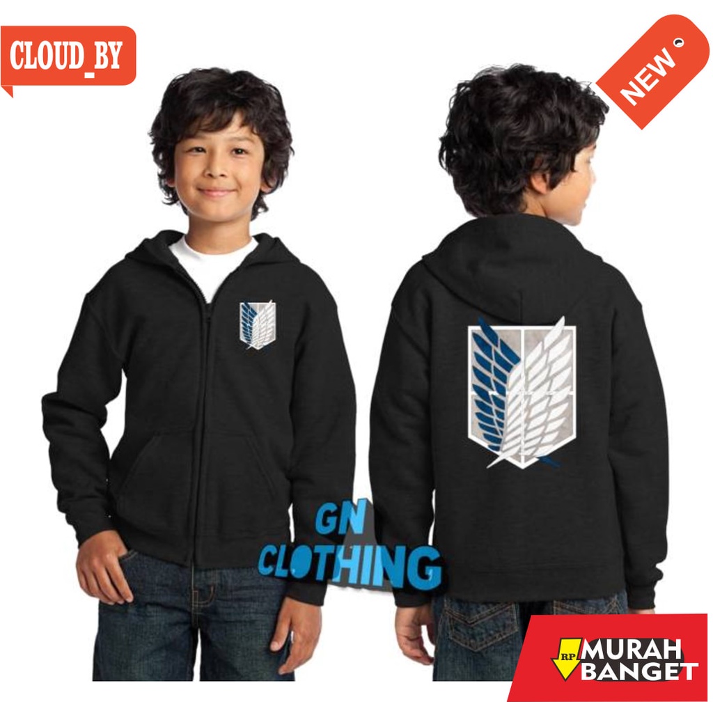 ANEKA JAKET- Jaket Hoodie anak Attack on Titan anime