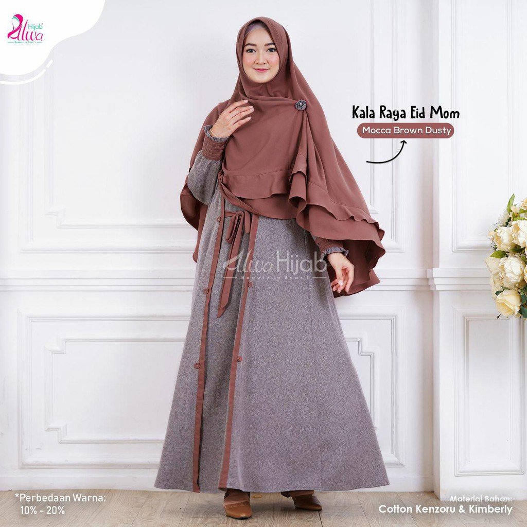 Gamis original alwa hijab & sarimbit kala raya