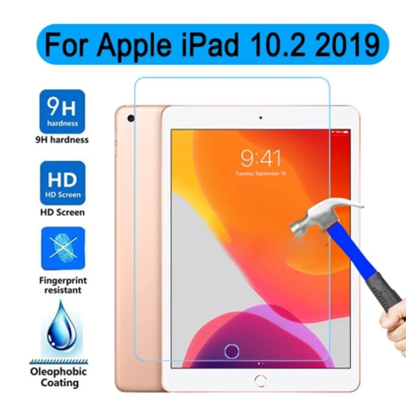 Ipad 7 2019 10.2 Inch Temperad Glass Clear Anti Gores Kaca Bening