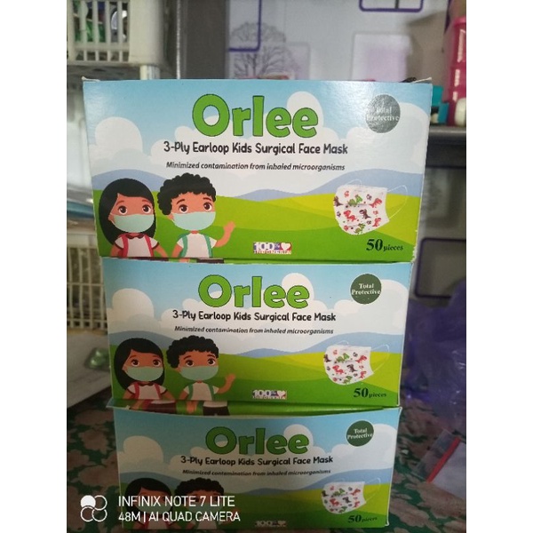 masker anak orlee biru earloop