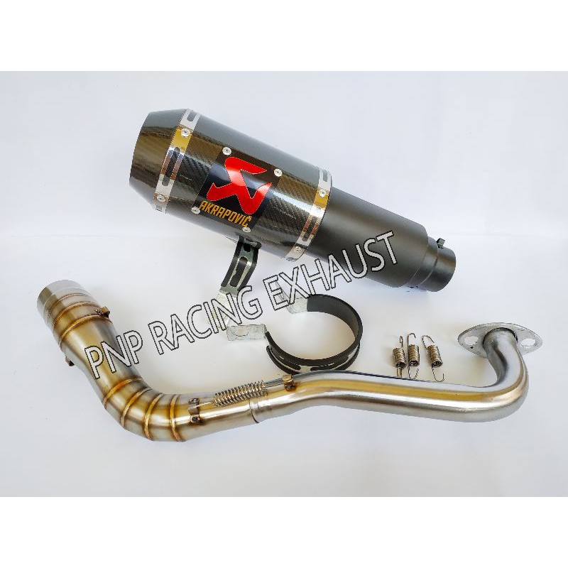 Knalpot Racing Akrapovic Gp M1 NMAX/AEROX/LEXI/PCX/ADV/GENIO/VARIO/BEAT/MIO/SCOPY DLL-Karbon black doff