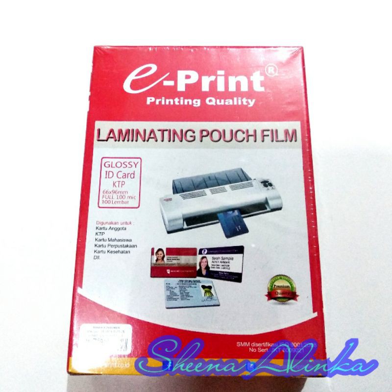 

Plastik Laminating/ Pouch Film E-Print ID Card KTP 100 Micron