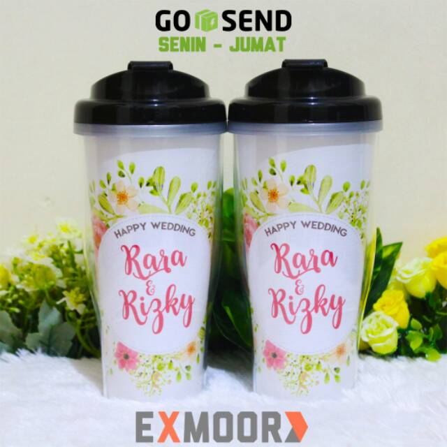 Tumbler Couple Floral Kado Pernikahan