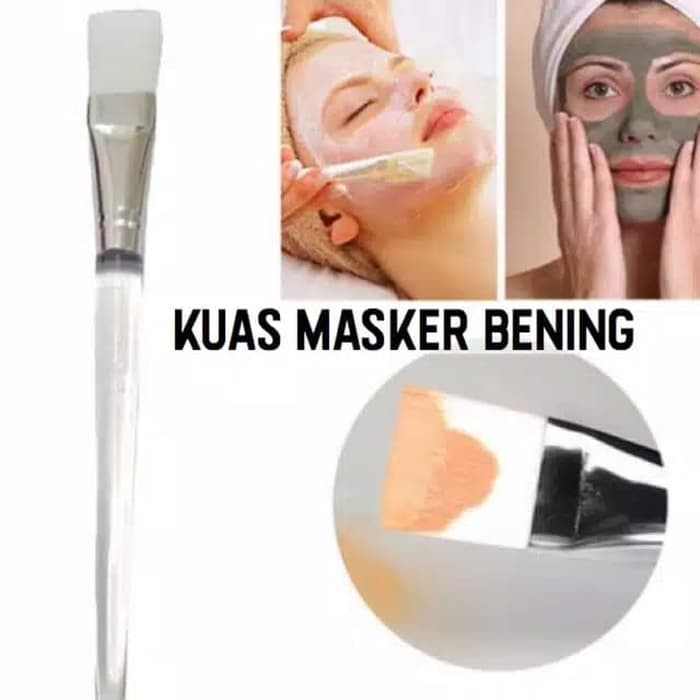 KUAS MASKER WAJAH BENING TRANSPARAN POLOS UNTUK MUKA - 1 PCS