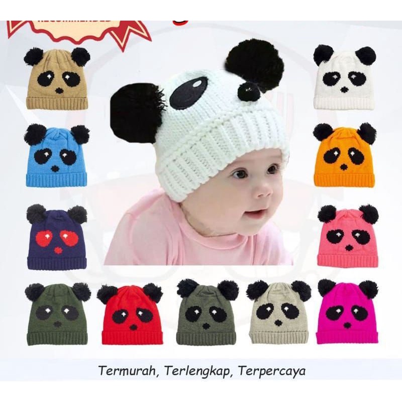 Kupluk Panda Anak / Kupluk Bayi Anak / Kupluk Beanie Hat