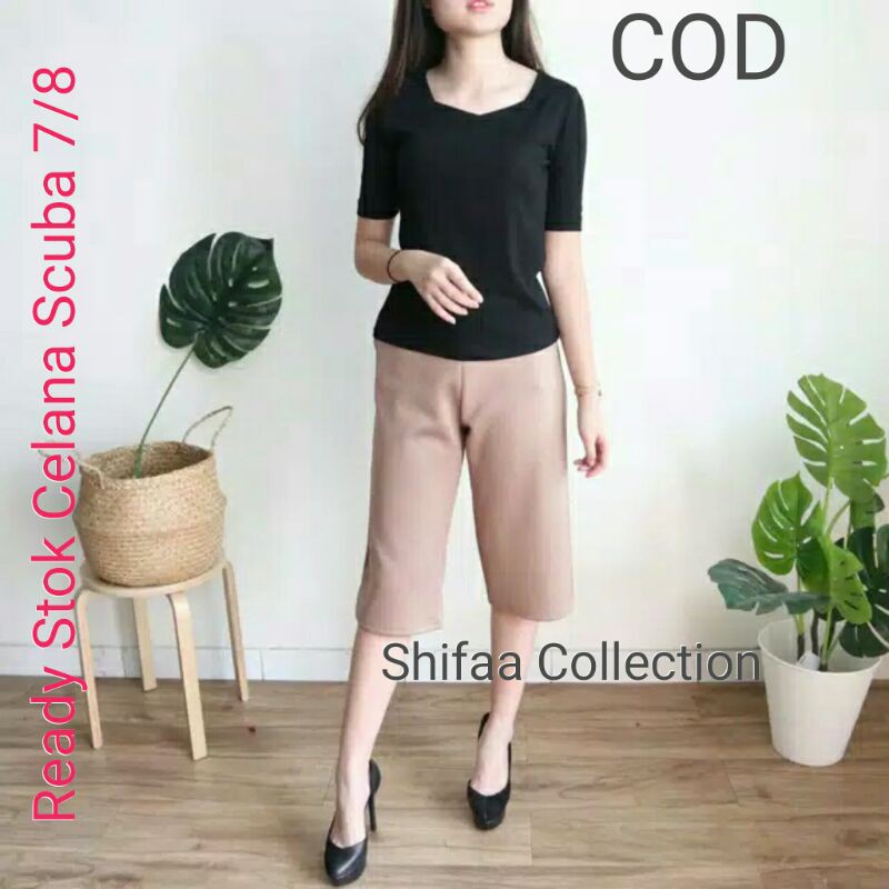 Celana Kulot Pendek 7/8 - Scuba (BB 60-80 Kg - Jumbo)-5