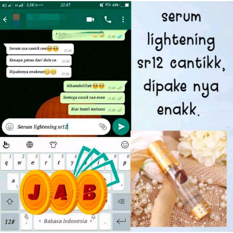 SERUM LIGHTENING SR12 HERBAL SKINCARE BPOM- SERUM PEMUTIH WAJAH BPOM - SERUM ANTIOKSIDAN MEMUTIHKAN WAJAH - SERUM GLOWING -