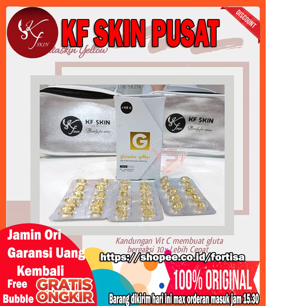 Glutaskin Gluta Skin Yellow LCBEAUTY LC BEAUTY PEMUTIH KULIT Original ⭐⭐⭐⭐⭐