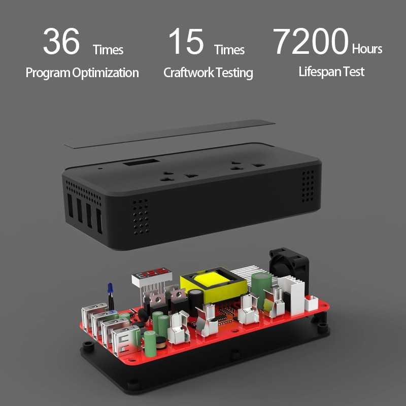 Car Power Inverter Adaptor Mobil AC to DC Colokan Listrik Universal Dan USB Quick Charger Untuk Cas HP Adapter Casan Laptop Stop Kontak Vacum Cleaner