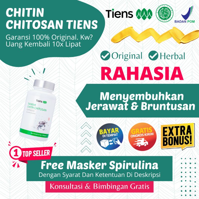 (TERLARIS) CHITIN CHITOSAN CAPSULES ECERAN SUPLEMEN PELANGSING BADAN PENURUN BERAT BADAN DIET DETOX 