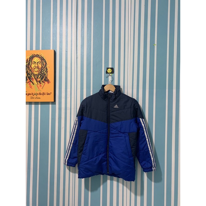 Adidas Biru Windbreaker jaket Sepeda jaket running jaket olahraga jaket Gunung Second Thrift Prelove