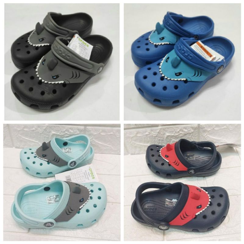 CROCS FUN LAB SHARK HIU Tanduk for KIDS and JUNIOR sandal anak