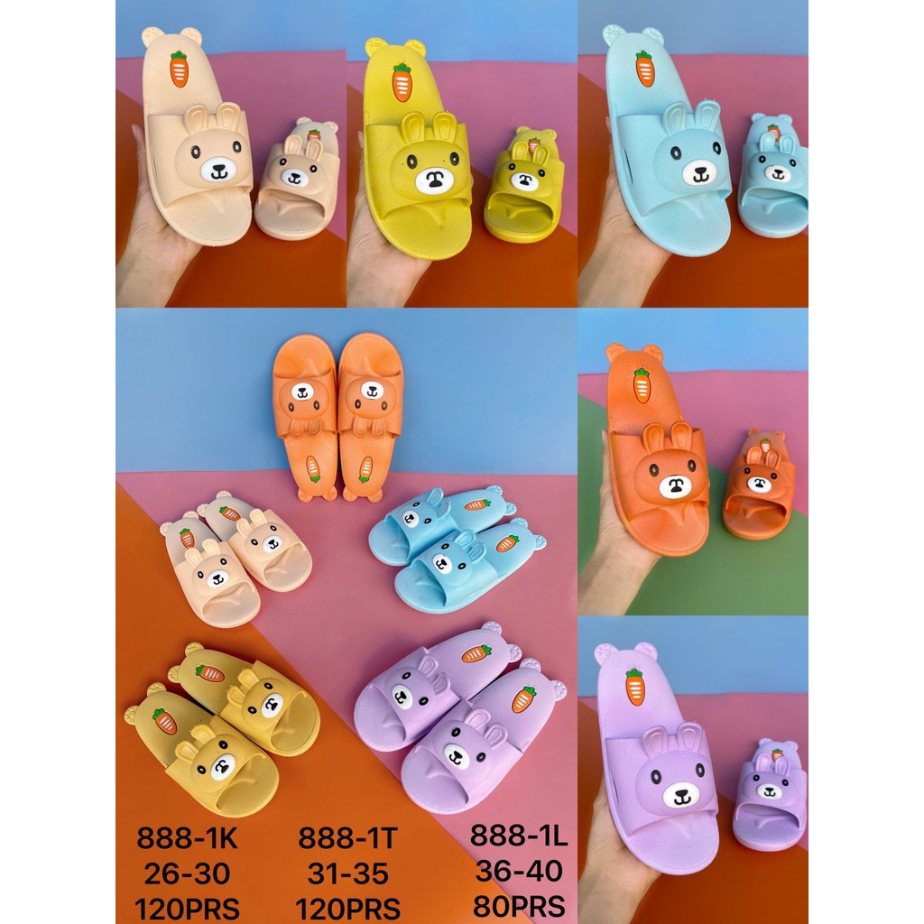 Sandal Slop Karet Anak Motif Kelinci Lucu Timbul trendy bunny LLS 888-1k1t 26-35