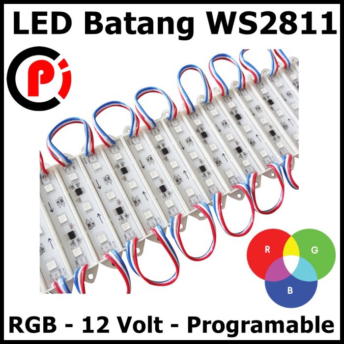 LED Batang RGB With IC WS2811 WS 2811 Programable 12 Volt Waterproof