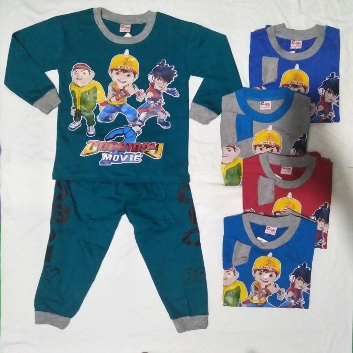 baju setelan anak Lengan panjang motif boboiboy - 4