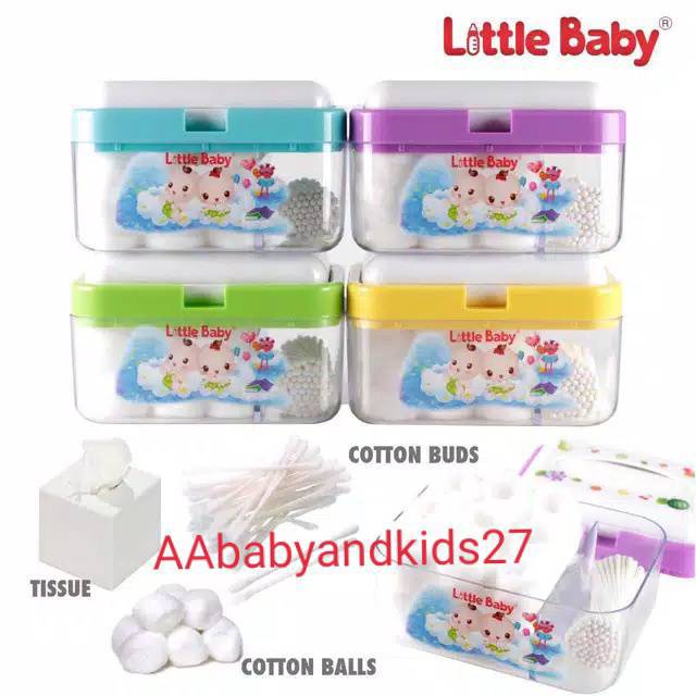 LITTLE BABY BOX 3 IN 1 MULTIFUNGSI-TEMPAT TISU KAPAS DAN COTTON BUDS