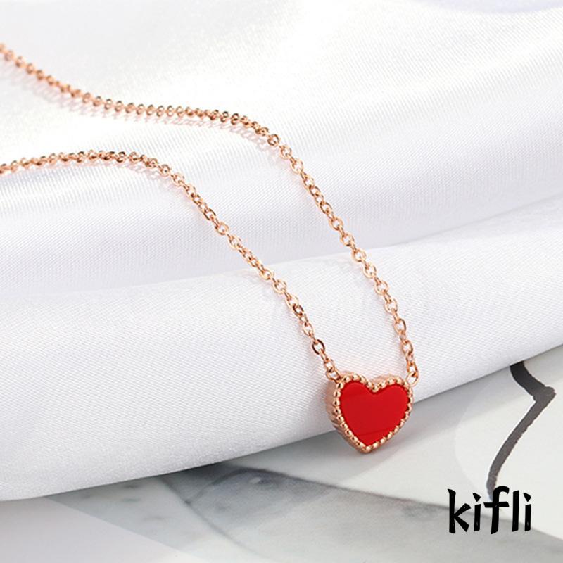 Kalung Bahan Titanium Steel Gaya Retro Untuk Hari Valentine