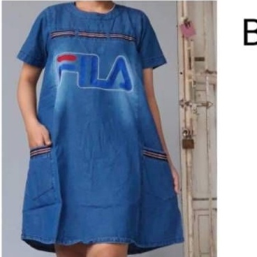 Blouse Jeans bordir lengan 7/8