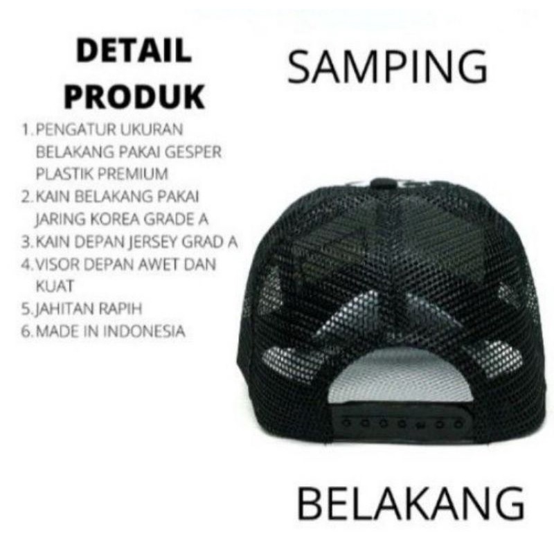 Topi Jaring Trucker Sablon dewasa