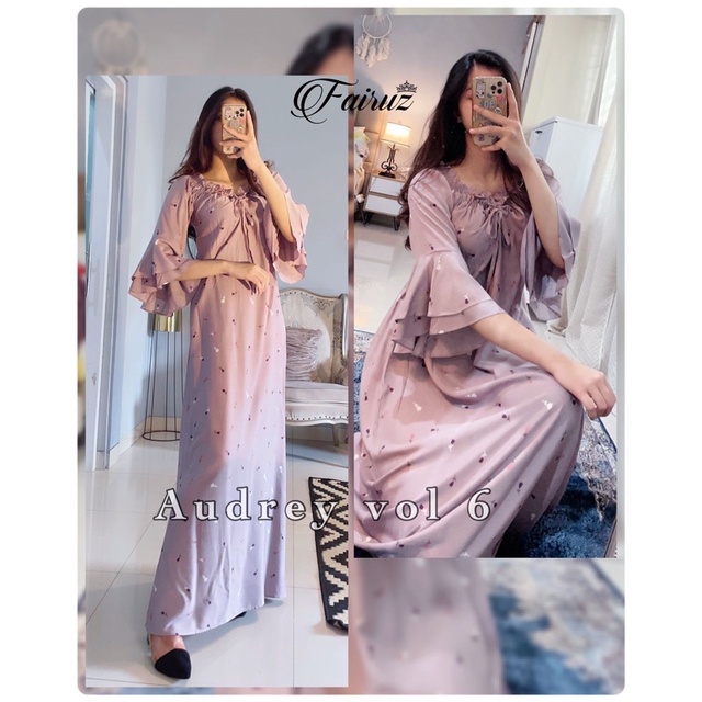 Daster arab FAIRUZ AUDREY Homedress Rayon Homewear Original Label-FAY: LILAC VOL.6