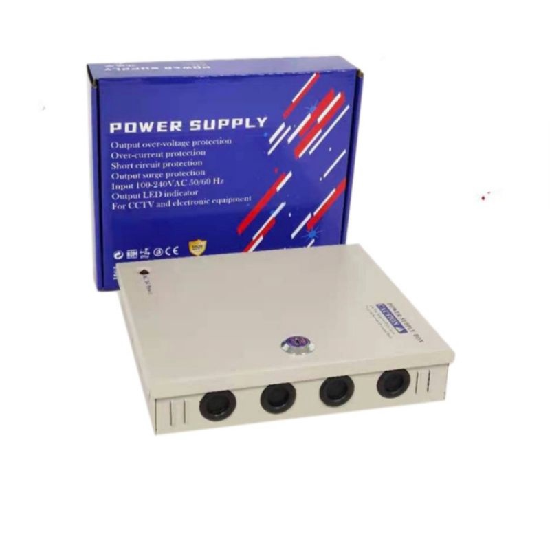 Power supply 12v 10A Box untuk cctv 8 channel