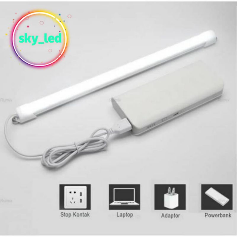 lampu neon panjang strip 20w/tabung led usb lampu belajar kerja magnet / super murah