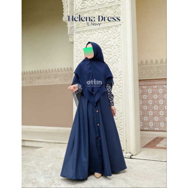 Helena Dress By Attin ( Gamis Dan Khimar Di Jual Terpisah )