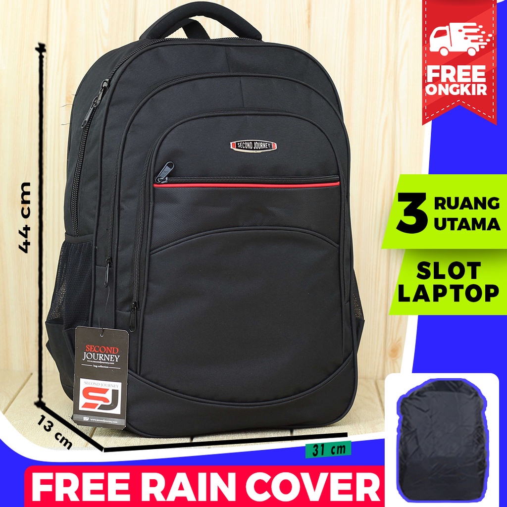 Tas Ransel Pria Second Journey Hitam List Merah Murah Polo Original Terbaru Berkualitas Tebal Dewasa Tas Sekolah SD SMP SMA Kuliah Kerja Tas Gendong Backpack Pria