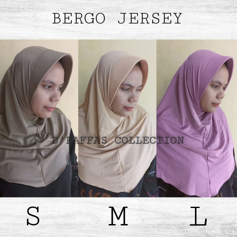 [L/All Size] Hijab Bergo Jersey polos/Daily Hijab/kerudung sekolah/Jilbab instan ori by. ASRI collection.