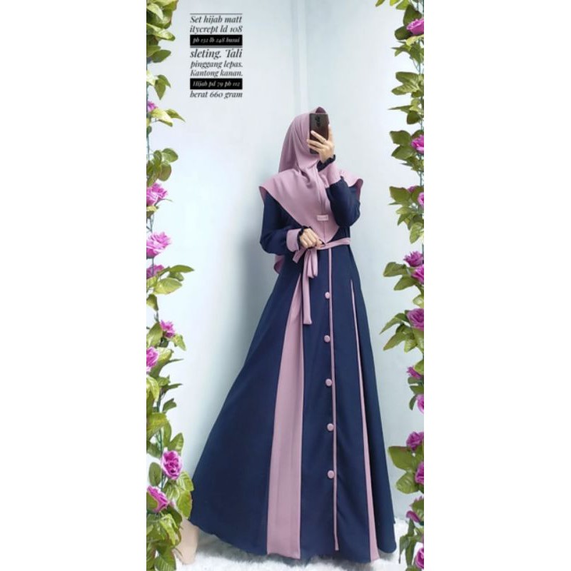 Efina set ori, gamis ori, gamis set original, berkah collection