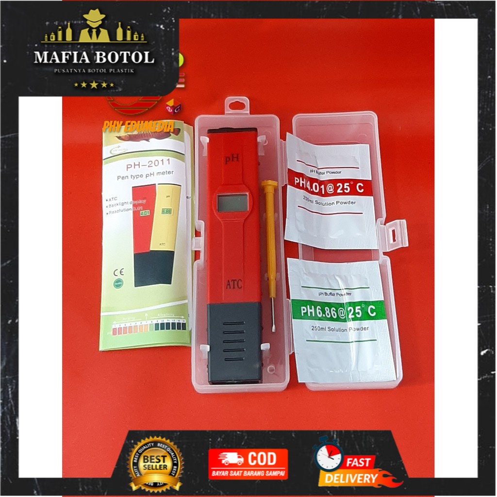 Ph Meter / Alat Ph Meter Air Digital + BOX / Alat Ukur Keasaman Air - Hidroponik, Kolam, Tambak