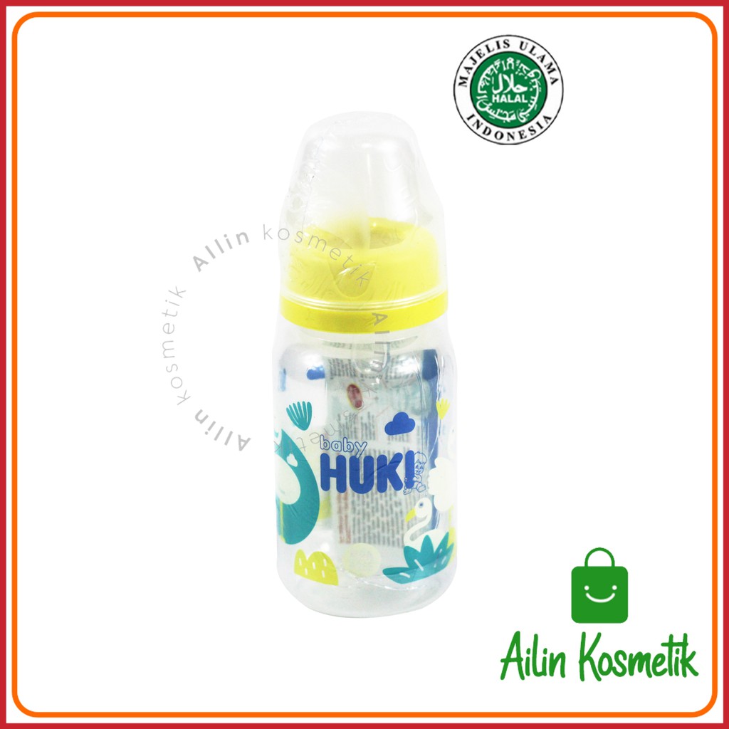 HUKI Botol Susu Dot Gepeng Nipple Silikon HALAL ORIGINAL / Botol Susu Bayi 60ml 120ml 240ml by AILIN