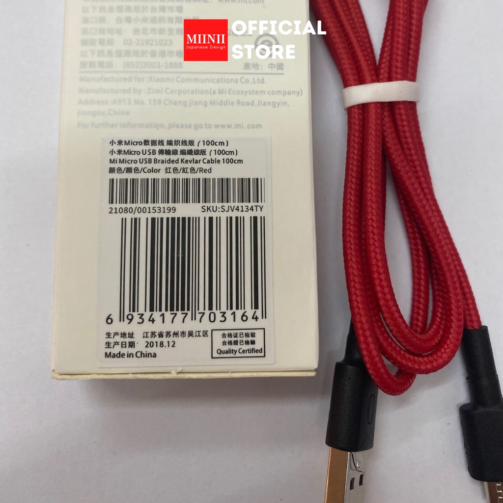 MIINII Model Terbaru Kabel Data Xiaomi Original 100 % 2A Micro USB +PACKING