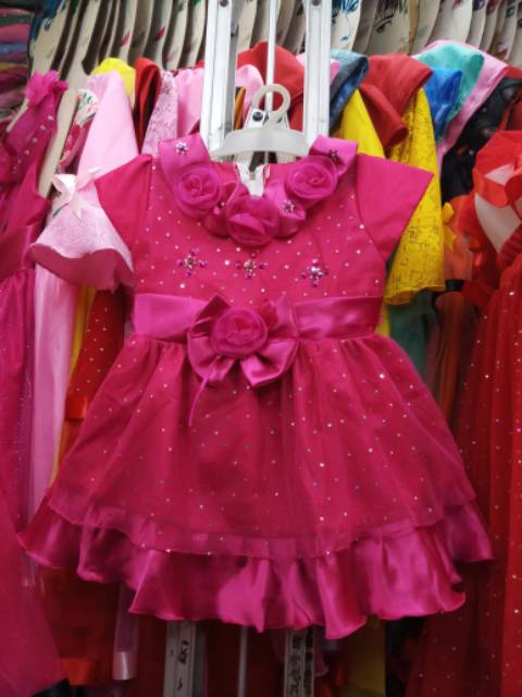 GAUN PRINCESS BABY/ DRESS PESTA spoil dress (bunga leher)