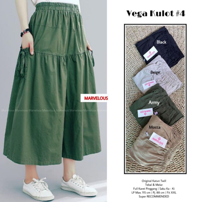 vega kulot #4 bahan katun twill by marvelous