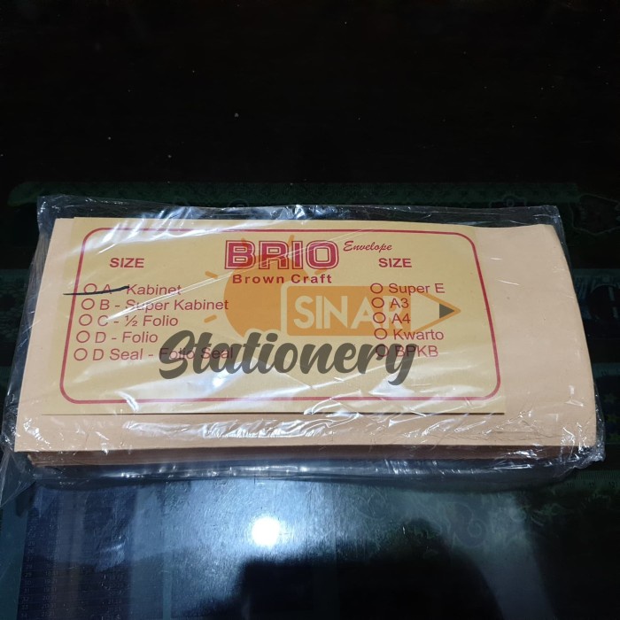 

Cantik Amplop Coklat Kabinet Brio 1Pak Isi 100Pc Diskon