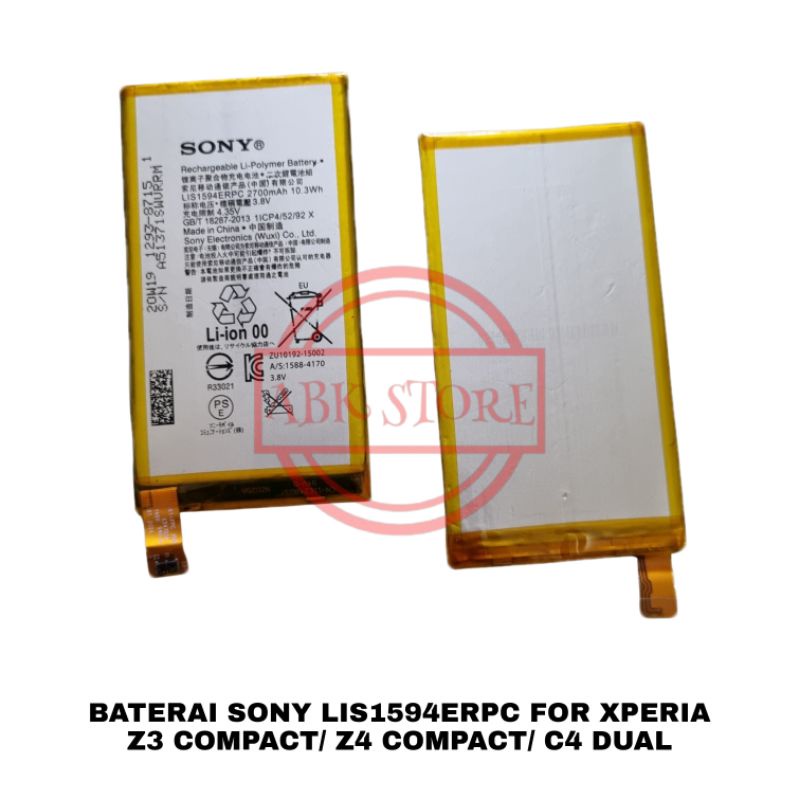 BATRE BATERAI BATTERY SONY XPERIA Z3 COMPACT / Z4 COMPACT LIS1594ERPC DOCOMO AU GLOBAL ORIGINAL